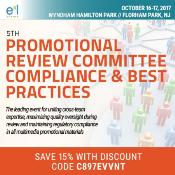 5th Promotional Review Committee Compliance & Best Practices: Wyndham Hamilton Park, 175 Park Avenue, Florham Park, 07081, USA, 16-17 October 2017