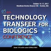 4th Technology Transfer for Biologics: Boston, Massachusetts, USA, 16-17 October 2017