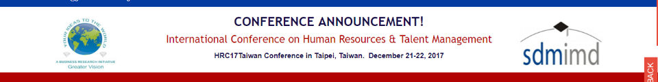 International Conference on Human Resources & Talent Management: Taipei, Taiwan, 21-22 December 2017