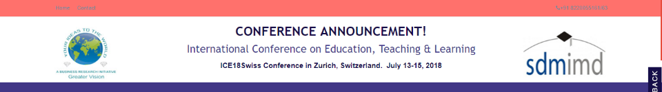 ICE18Swiss International Conference on Education, Teaching & Learning: Zürich, Switzerland, 13-15 July 2018
