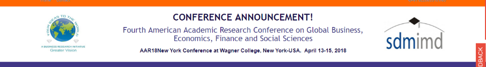 Fourth American Academic Research Conference on Global Business, Economics, Finance and Social Sciences: New York, USA, 13-15 April 2018